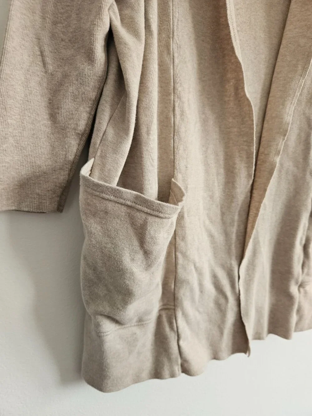 Pact Brooklyn Cardigan XS/S Wheat Heather Organic Cotton Minimalist Travel Comfy - Picture 4 of 8